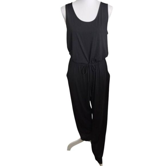 PRETTY GARDEN BLACK JUMPSUIT SZ.L EUC. - Picture 2 of 8